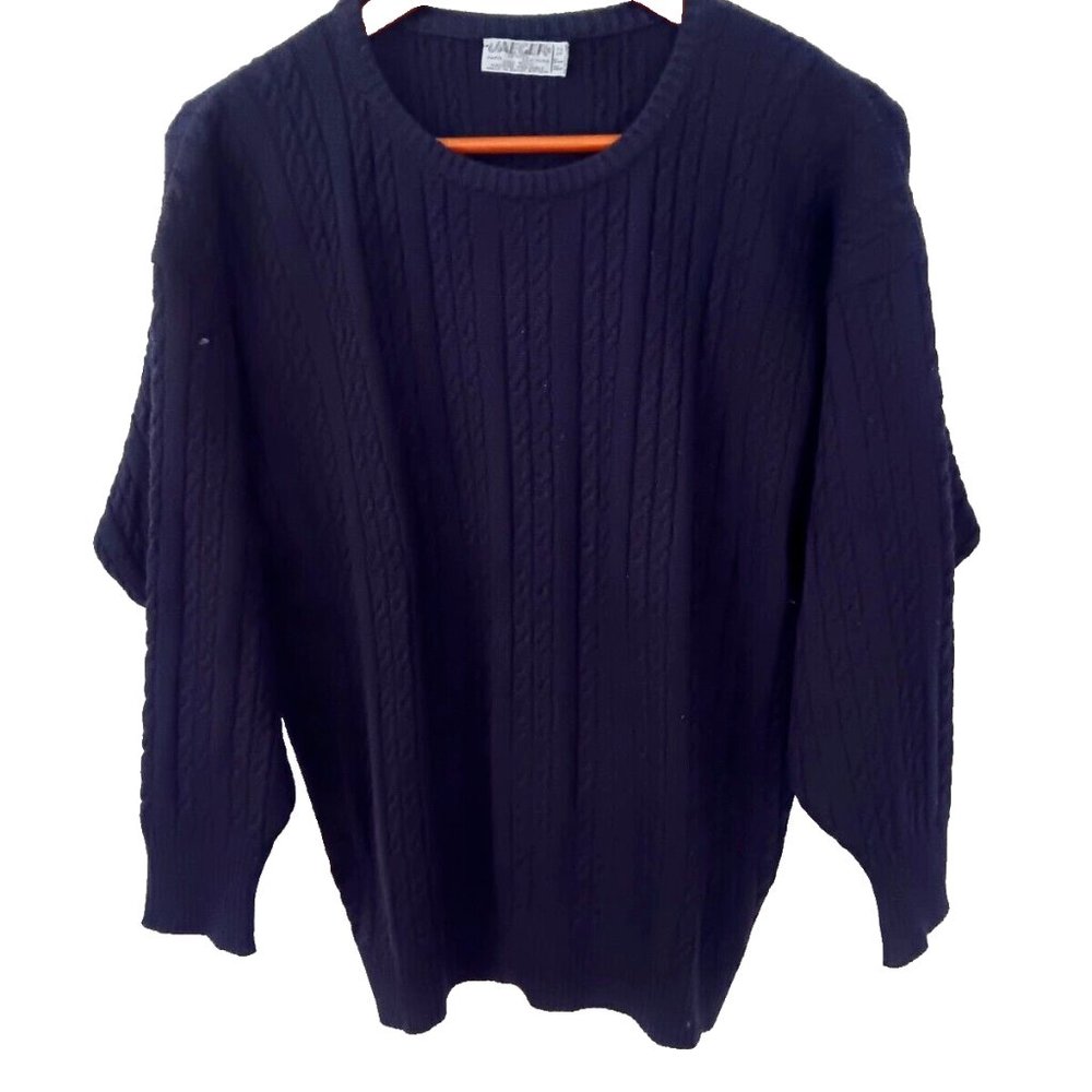 Jaeger Paris London NY Women's Black Knit Sweater 100% Wool
